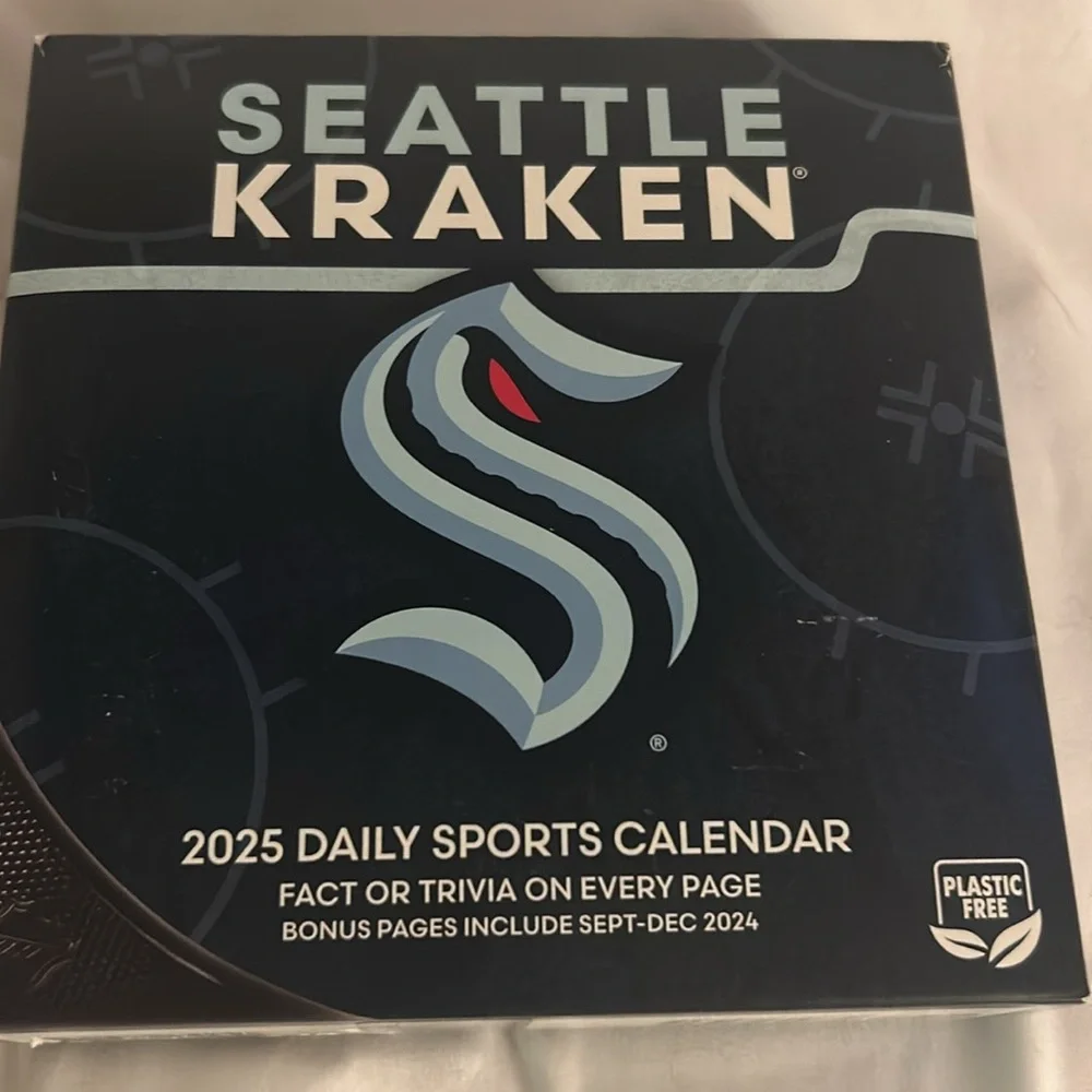 Seattle Kraken 2025 Boxed Daily Desk Calendar Trivia Facts NWOT